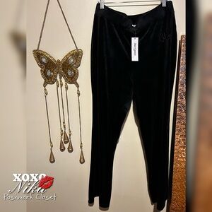 Juicy Couture Black Velvet Track Pants